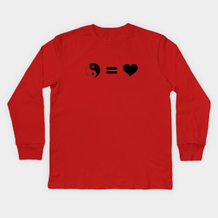 Taoism Equals Love Kids Long Sleeve T-Shirt